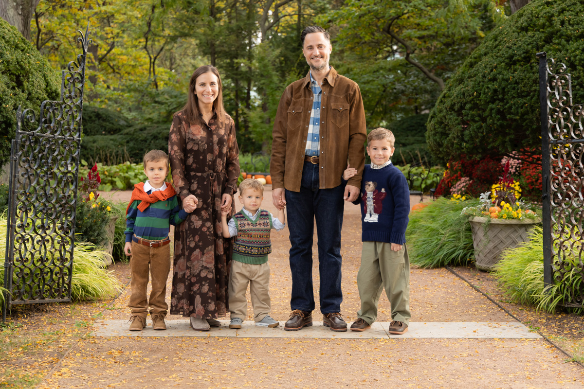Family holding hands at Cantigny Park